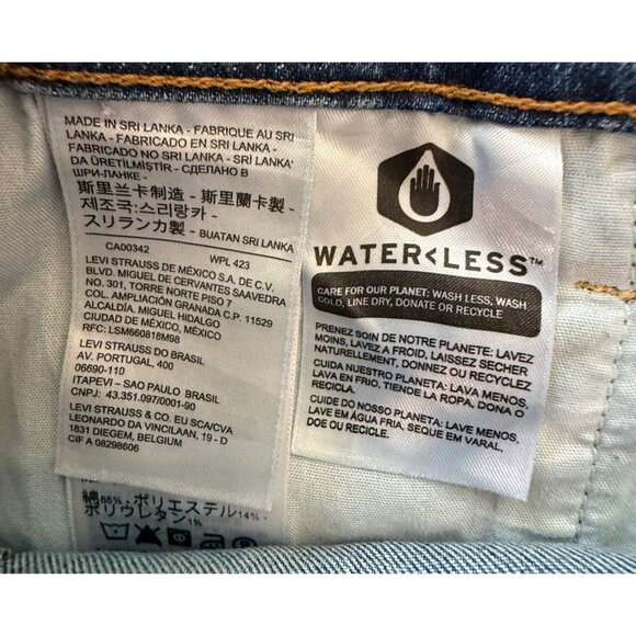 NWT Levi’s Ribcage Straight Ankle Jeans Plus Size 24W Super High Rise Blue Denim - Picture 8 of 10